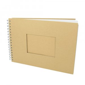 Album für Scrapbooking A 4 / 30 x 21,5 cm - braun, 25 Seiten, ausgeschnittenes Rechteck Album für Scrapbooking A 4 / 30 x 21,5 cm - braun, 25 Seiten, ausgeschnittenes Rechteck