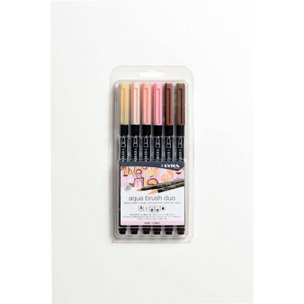 Aquarellstifte Aqua Brush Duo 6er-Pack - Hauttne
