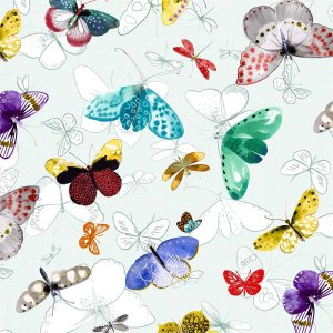 Wachstuch PVC Schmetterling multi Wachstuch PVC Schmetterling multi
