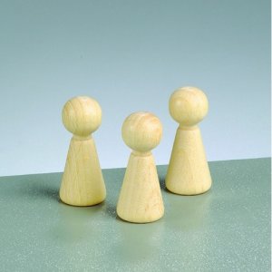 Konische Holzfigur 15 x H 36 mm - 20er-Pack - gebleicht Konische Holzfigur 15 x H 36 mm - 20er-Pack - gebleicht