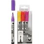 Glas- und Porzellanmarker - Orange - Lila - Hellrot - Gelb - Halbdeckend - 1-2 mm - 4 Stk