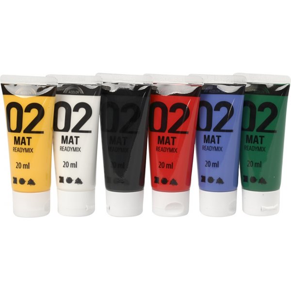 Schulfarbe - Acryl - Standardfarben - matt - 6 x 20 ml