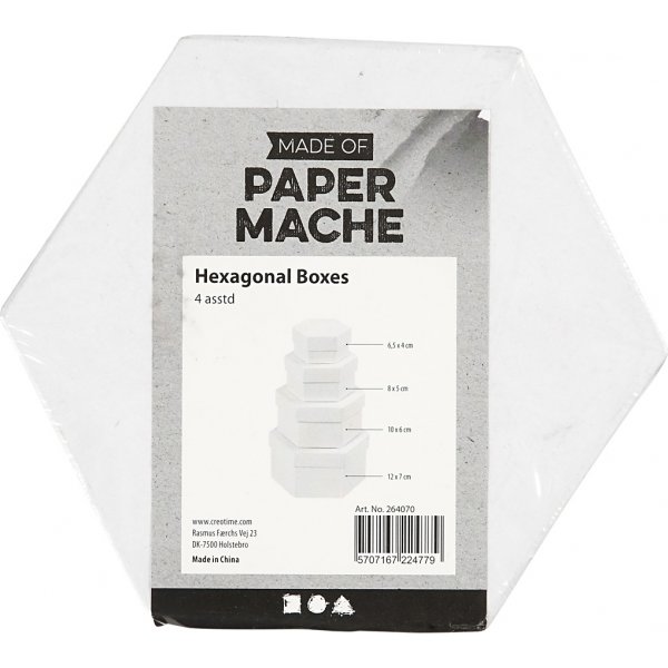 Sechseckige Boxen - weiß - 4 Stk Sechseckige Boxen - weiß - 4 Stk