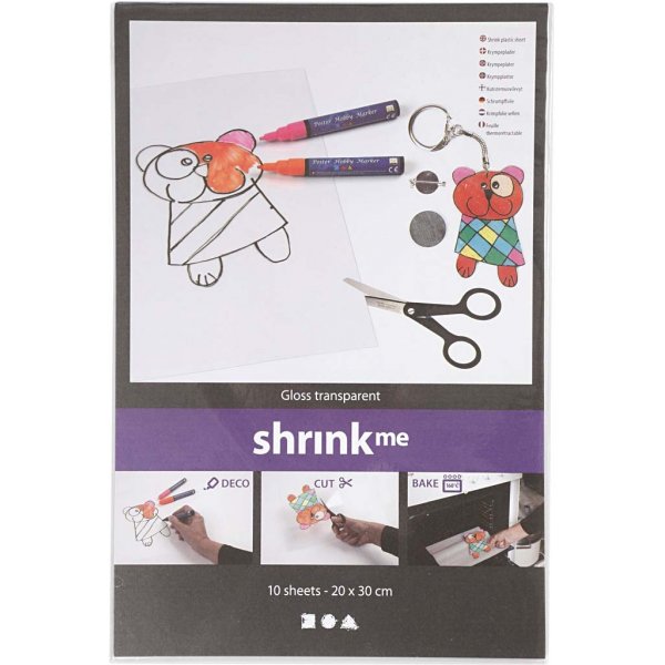 Schrumpffolien - Glnzend transparent - 10 Blatt