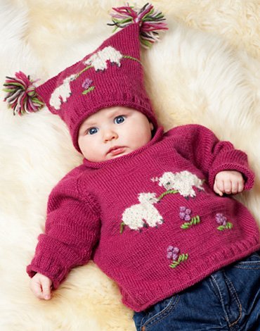 Strickmuster - Strickpullover und Mtze mit Schaf