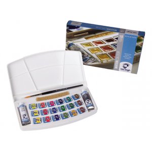 Van Gogh Aquarell-Set (18+2 Farben, Naturschwamm und Pinsel) Van Gogh Aquarell-Set (18+2 Farben, Naturschwamm und Pinsel)