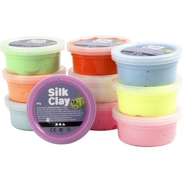 Silk Clay - gemischte Farben - Basic 2 - 10 x 40 g
