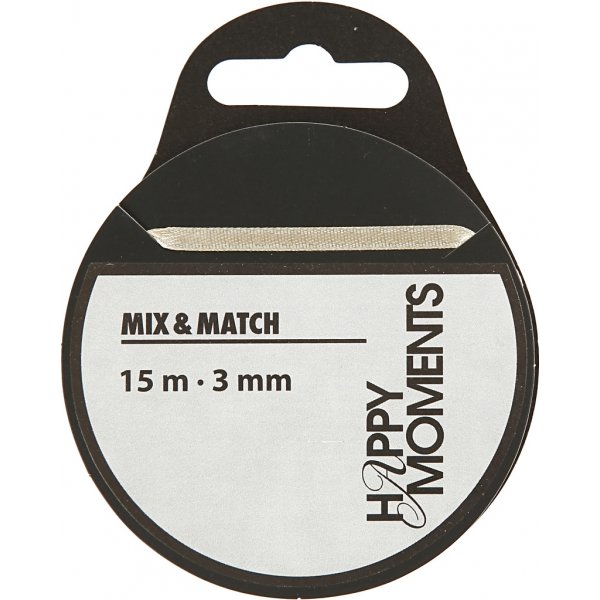 Satinband - gebrochenes Wei - B3 mm - 15 m