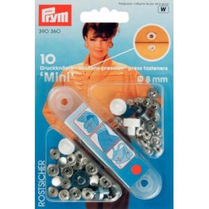 Nieten-Druckknopf Mini Messing silberfarben 8 mm 10 Stk Nieten-Druckknopf Mini Messing silberfarben 8 mm 10 Stk
