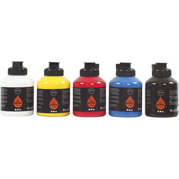 Pigment Art School - Primrfarben - seidenmatt - 5 x 500 ml