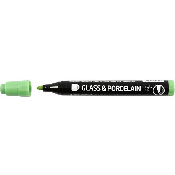 Markierstifte fr Glas und Porzellan - Komplementrfarben - halbdeckend - 6 Stk