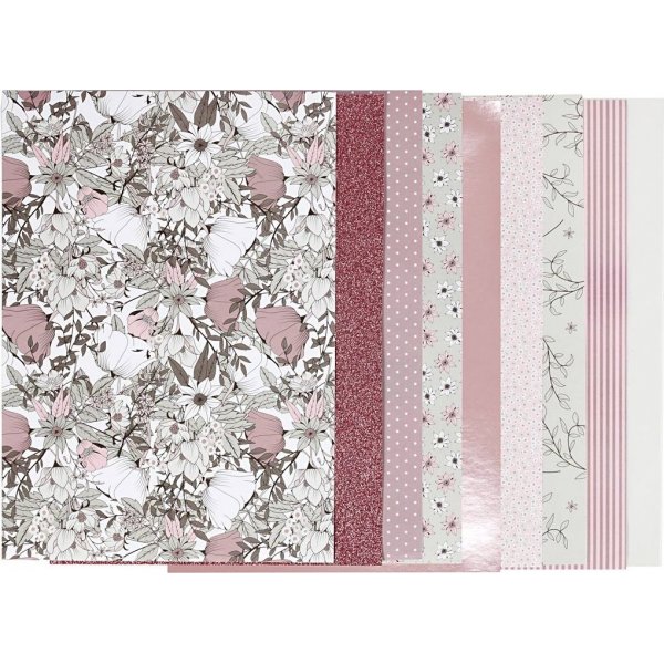 Vivi Gade Designpapier in Blcken - Beige/Rosa - 24 Blatt
