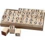 Stempel - Buchstaben und Zahlen - 20 x 20 mm - 45 Stk