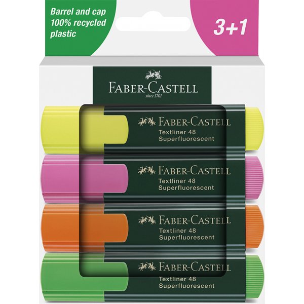 Textmarker-Set - Faber-Castell - TL 48 - 4 Stifte