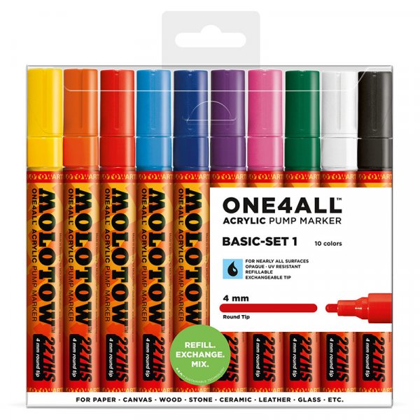 Acrylmarker One4All 4mm 10 Stifte - Basic I