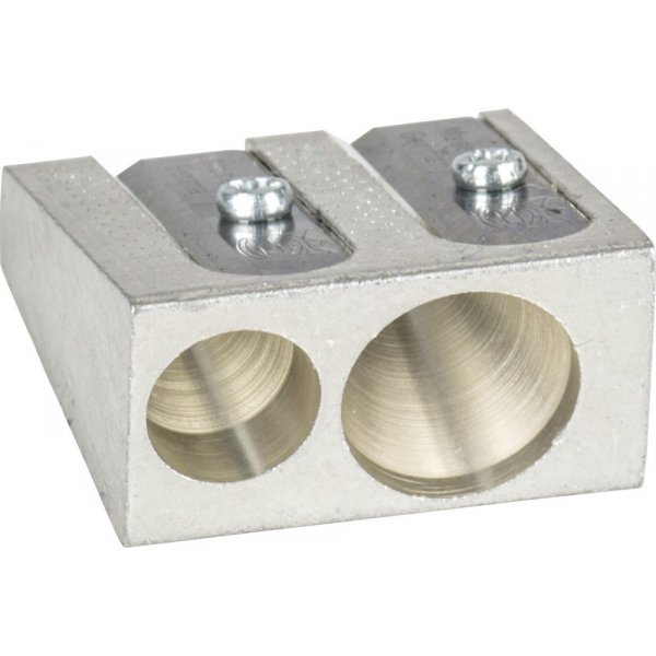 Bleistiftspitzer aus Metall, doppelt