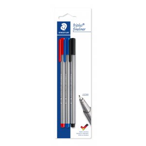Fineliner Triplus 0,3 mm im Etui - 3 Farben Fineliner Triplus 0,3 mm im Etui - 3 Farben