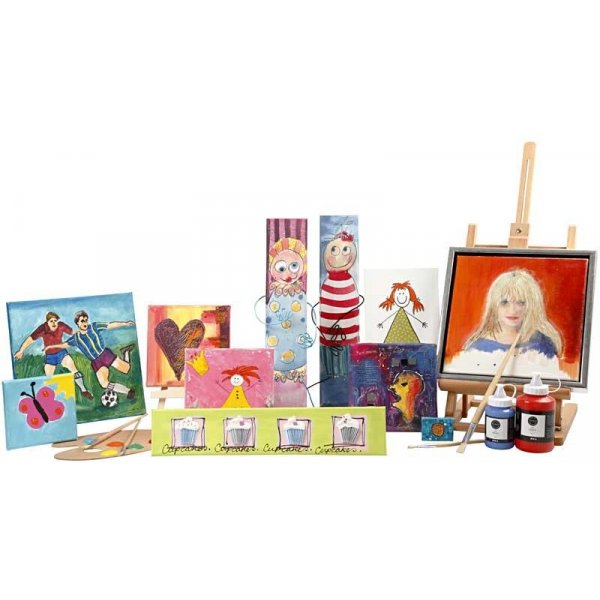 Leinwand - wei - 15 x 15 cm - 80 Stk