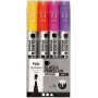 Glas- und Porzellanmarker - Orange - Lila - Hellrot - Gelb - Halbdeckend - 1-2 mm - 4 Stk