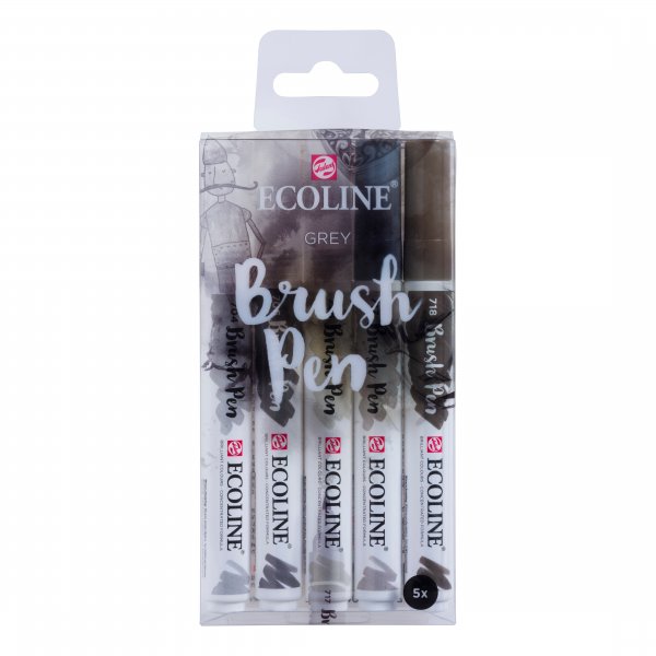 Ecoline Pinselstift 5er-Pack - Grau