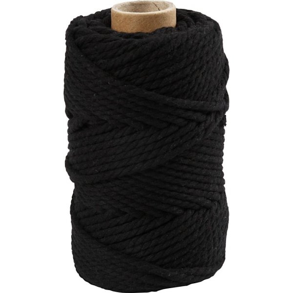 Makrameegarn - Schwarz - 4 mm - 55 m