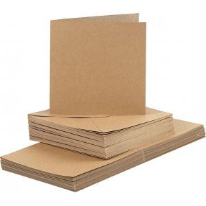 Karten und Umschläge - Natur 16 x 16 cm - 50 Sets Karten und Umschläge - Natur 16 x 16 cm - 50 Sets