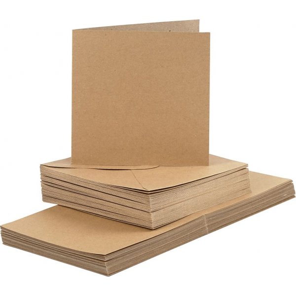 Karten und Umschlge - Natur 16 x 16 cm - 50 Sets