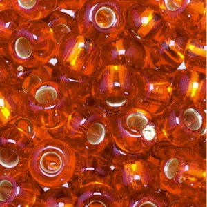Rocailleperlen ø 5,5 mm - orange 17 g versilbert Rocailleperlen ø 5,5 mm - orange 17 g versilbert