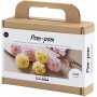 Mini DIY Kit Pompom, gemischte Farben, Hhner