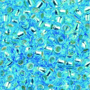 Rocailleperlen silber gefüttert - Aqua Rocailleperlen silber gefüttert - Aqua
