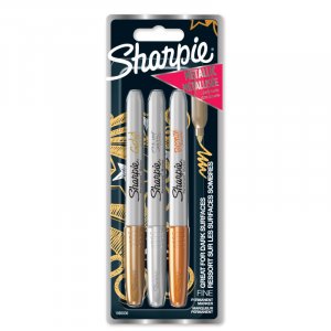 Faserstift-Set Sharpie - Metallic 3-Blister - 1,4 mm Gold/Silber/Bronze Faserstift-Set Sharpie - Metallic 3-Blister - 1,4 mm Gold/Silber/Bronze