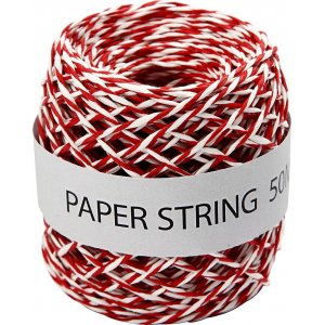 Papierschnur - rot/weiß - 50 m Papierschnur - rot/weiß - 50 m