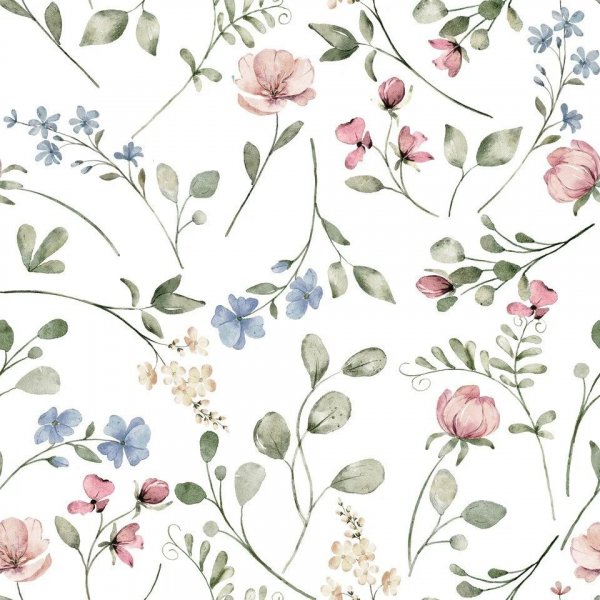 Livia Vorhangstoff blau/rosa Fb