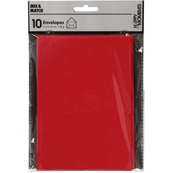 Umschlag - rot - 11,5 x 16 cm - 10 Stk