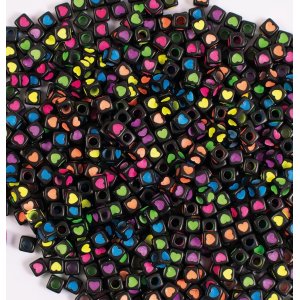 Perlen Neonherzen - 300 Stk Perlen Neonherzen - 300 Stk