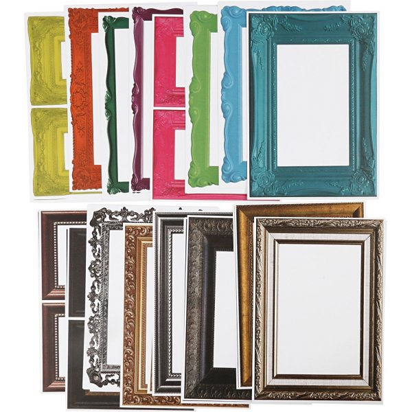 Kartonrahmen - gemischte Farben - 64 Stk