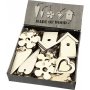 Holzdekorationen 5 verschiedene Designs - 100 Stck