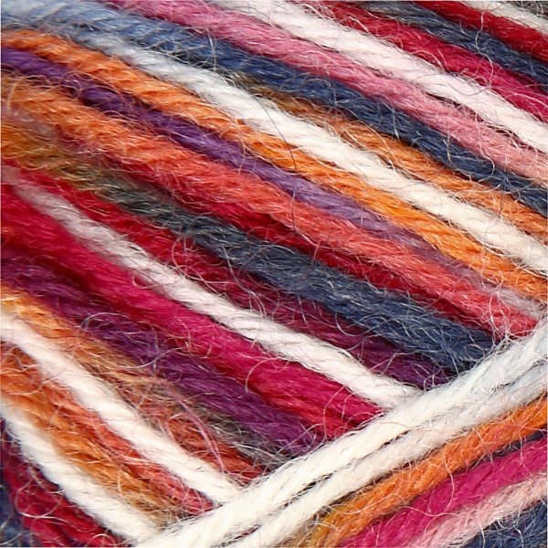 Sockenwolle - Blau/Rot-Harmonie - 50 g