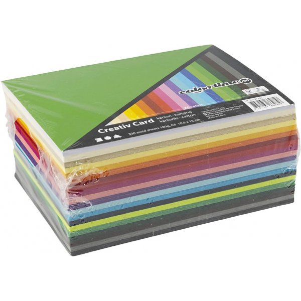 Kreativkarton - gemischte Farben - A6 - 300 Stk