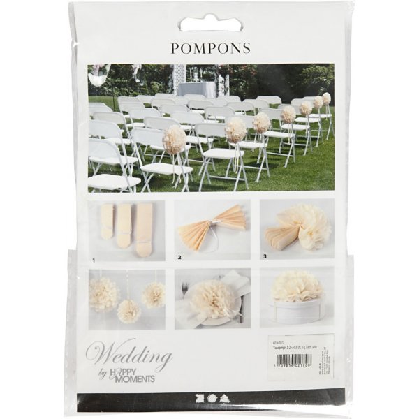 Papierpompons - weiß - 3 Stk Papierpompons - weiß - 3 Stk