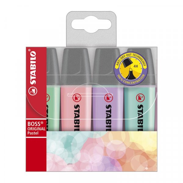 Textmarker Boss 4er-Pack - Pastell