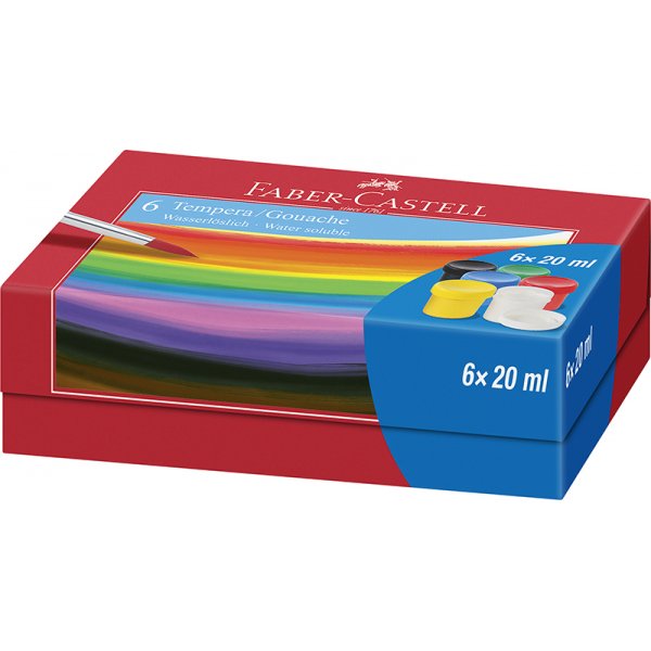 Farbset - Faber-Castell - Tempera-/Gouachefarbe - 6 Dosen  20 ml