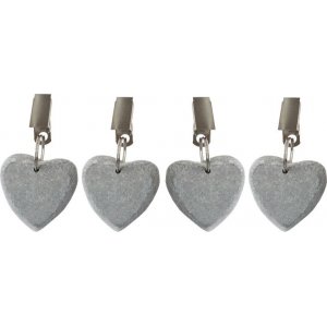 Stoffbeschwerer Herz grau 4er-Pack Stoffbeschwerer Herz grau 4er-Pack