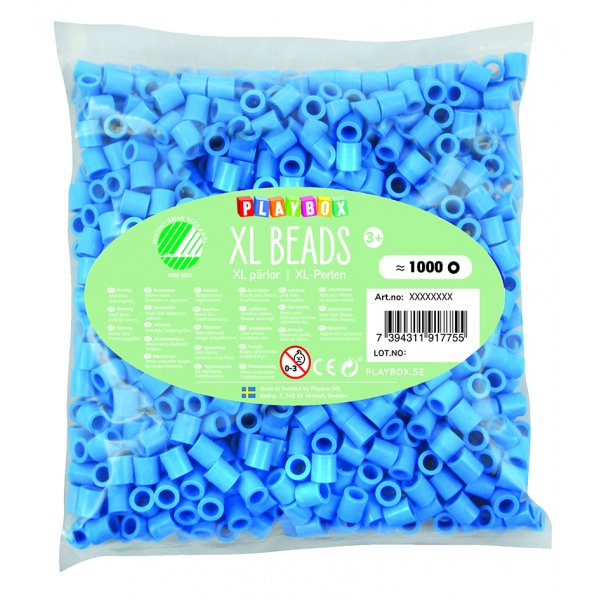 Pfeifenperlen XL 1000 St�ck blau