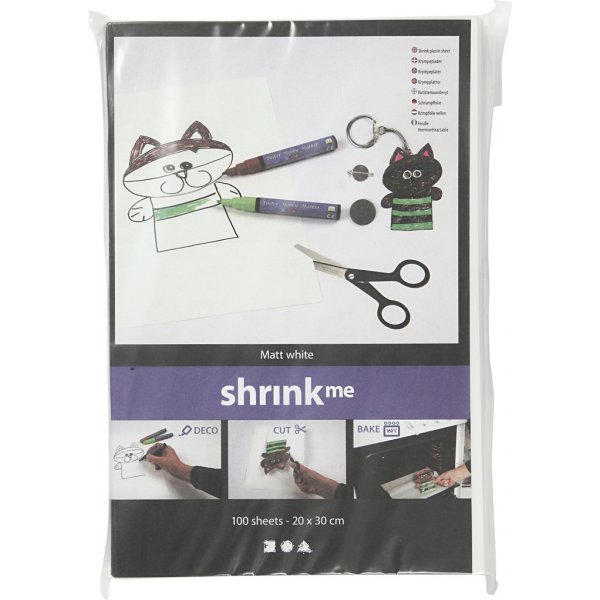 Schrumpffolie - Mattwei - 100 Blatt