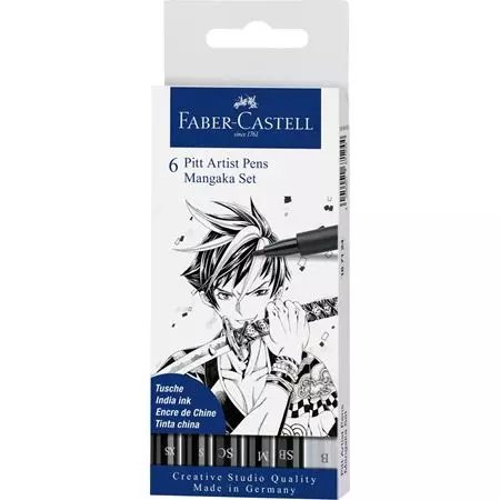 Zeichenstiftset Faber-Castell Pitt Manga 6 Stifte, - Mangaka