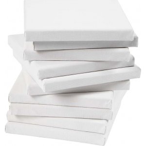 Leinwand - weiß - 15 x 15 cm - 80 Stk Leinwand - weiß - 15 x 15 cm - 80 Stk