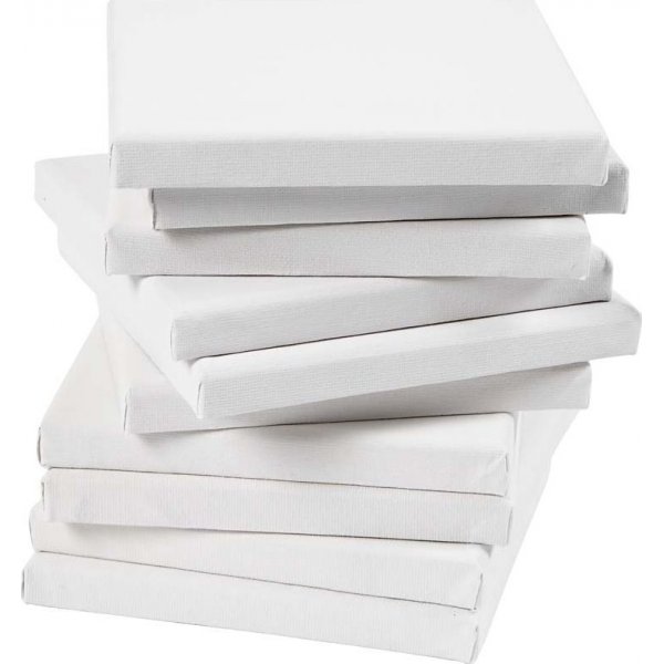 Leinwand - wei - 15 x 15 cm - 80 Stk