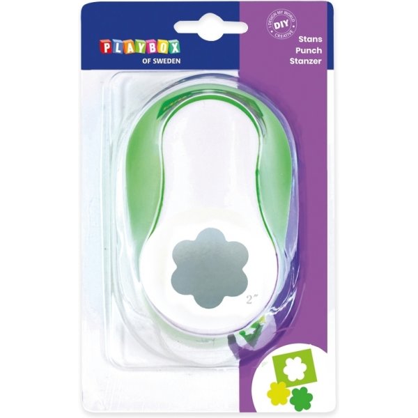 Stanzblume 5 cm - Grn/Wei