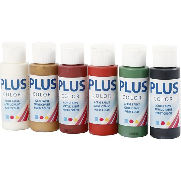 Plus Color Hobbyfarbe - Weihnachtsfarben - 6 x 60 ml